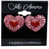 Mi Amore Heart Stud-Earrings Pink