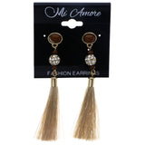 Mi Amore Tassel Drop-Dangle-Earrings Brown/Gold-Tone