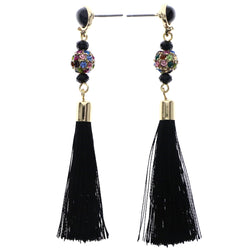 Mi Amore Tassel Drop-Dangle-Earrings Black/Multicolor