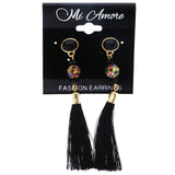 Mi Amore Tassel Drop-Dangle-Earrings Black/Multicolor