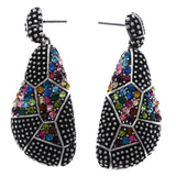 Mi Amore Antiqued Drop-Dangle-Earrings Silver-Tone/Multicolor