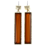 Mi Amore Spike Textured Drop-Dangle-Earrings Brown & Gold-Tone