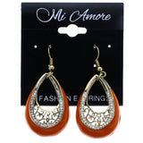 Mi Amore Filigree Dangle-Earrings Orange/Gold-Tone