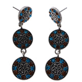 Mi Amore Antiqued Drop-Dangle-Earrings Brown/Blue