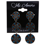 Mi Amore Antiqued Drop-Dangle-Earrings Brown/Blue