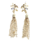 Mi Amore Drop-Dangle-Earrings Gold-Tone/White