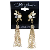 Mi Amore Drop-Dangle-Earrings Gold-Tone/White