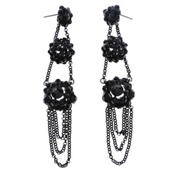 Mi Amore Drop-Dangle-Earrings Black