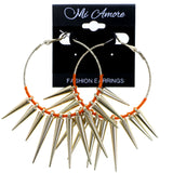 Mi Amore Spike Hoop-Earrings Gold-Tone/Orange