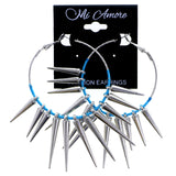 Mi Amore Spike Hoop-Earrings Silver-Tone/Blue