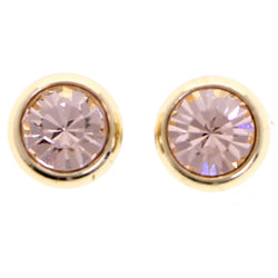 Mi Amore Post-Earrings Peach/Gold-Tone