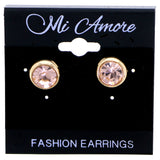 Mi Amore Post-Earrings Peach/Gold-Tone