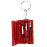Mi Amore Screw Driver Tool Set Split-Ring-Keychain Red & Black
