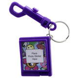 Mi Amore Retro Telephone Address Book Hidden Pen Picture-Frame-Keychain Purple & Silver-Tone