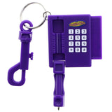 Mi Amore Retro Telephone Address Book Hidden Pen Picture-Frame-Keychain Purple & Silver-Tone