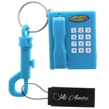 Mi Amore Retro Telephone Address Book Hidden Pen Picture-Frame-Keychain Blue & Silver-Tone