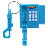 Mi Amore Retro Telephone Address Book Hidden Pen Picture-Frame-Keychain Blue & Silver-Tone