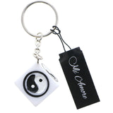 Mi Amore Yin-Yang Cube Split-Ring-Keychain White & Black