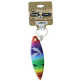 Mi Amore Surfboard Dolphins Palm Trees Split-Ring-Keychain Multicolor & Silver-Tone