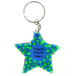Mi Amore Squishy Spike Star Picture-Frame-Keychain Blue & Green
