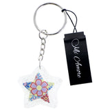 Mi Amore Star Flower Split-Ring-Keychain Multicolor & Silver-Tone
