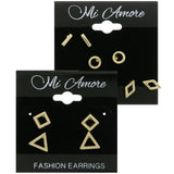 Mi Amore Shapes Multiple-Earring-Set Gold-Tone