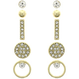 Mi Amore Shapes Crystal Multiple-Earring-Set Gold-Tone