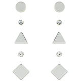 Mi Amore Multiple-Earring-Set Silver-Tone