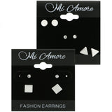 Mi Amore Multiple-Earring-Set Silver-Tone