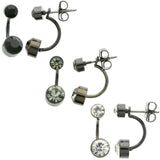 Mi Amore Multiple-Earring-Set Dark-Silver