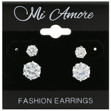 Mi Amore Multiple-Earring-Set Silver-Tone