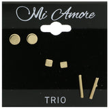 Mi Amore Multiple-Earring-Set Gold-Tone