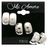 Mi Amore Multiple-Earring-Set Silver-Tone