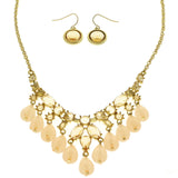 Mi Amore Necklace-Earring-Set Gold-Tone/Pink