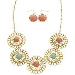 Mi Amore Necklace-Earring-Set Multicolor/Gold-Tone