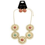 Mi Amore Necklace-Earring-Set Multicolor/Gold-Tone