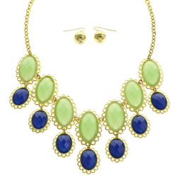 Mi Amore Necklace-Earring-Set Green/Blue