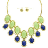 Mi Amore Necklace-Earring-Set Green/Blue