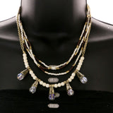 Mi Amore Necklace-Earring-Set Gold-Tone/White