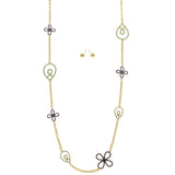 Mi Amore Necklace-Earring-Set Gold-Tone/Blue