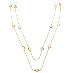 Mi Amore Long-Necklace Gold-Tone/Pink