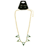 Mi Amore Necklace-Earring-Set Green/Gold-Tone