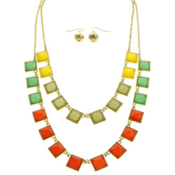 Mi Amore Necklace-Earring-Set Multicolor/Gold-Tone