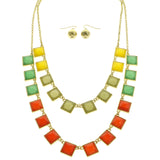 Mi Amore Necklace-Earring-Set Multicolor/Gold-Tone