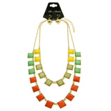 Mi Amore Necklace-Earring-Set Multicolor/Gold-Tone