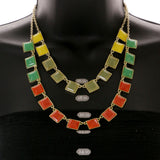 Mi Amore Necklace-Earring-Set Multicolor/Gold-Tone