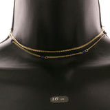 Mi Amore Choker-Necklace Gold-Tone/Blue