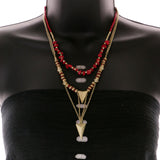 Mi Amore Necklace-Earring-Set Gold-Tone/Red