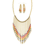 Mi Amore Tassel Necklace-Earring-Set Multicolor/Gold-Tone