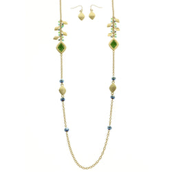 Mi Amore Necklace-Earring-Set Multicolor/Gold-Tone